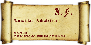 Mandits Jakobina névjegykártya